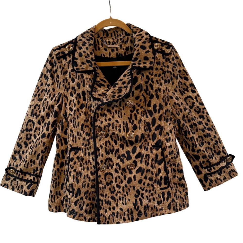 WHBM Leopard Jacket Mob Wife Glam Old Money Chic Animal Print Coat 10 Statement